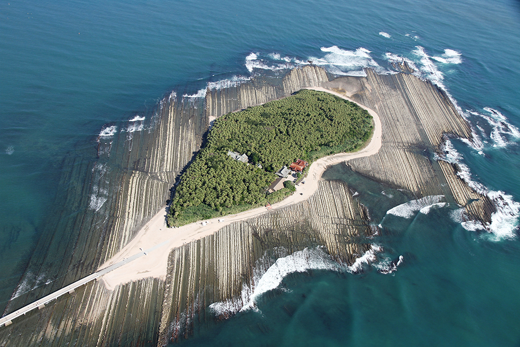 Aerial shot of Aoshima