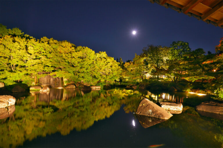 Harvest Moon at Himeji Castle: Two Ways to Spend the Same Night