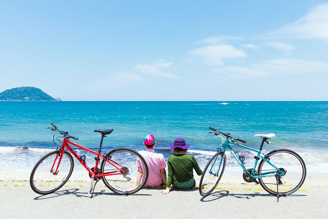 Day trip from central Fukuoka.Rental cycle in Shikanoshima island