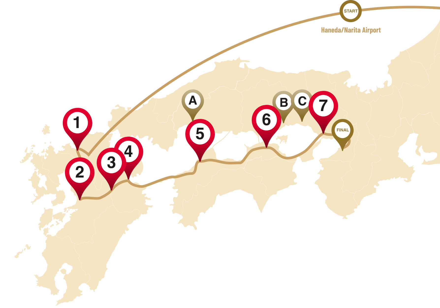 west japan spot map