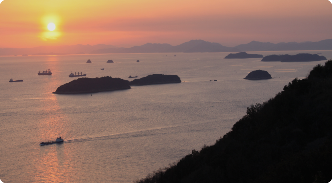 Ferry from Kyushu to Kansai via the Seto Island Sea